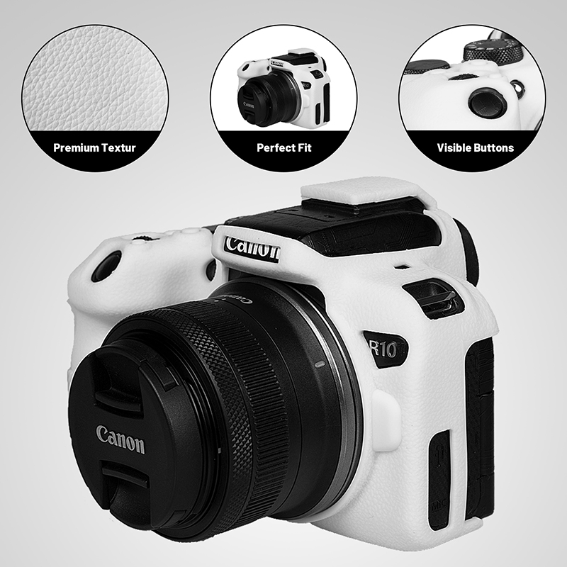 Easy Hood Camera Case for Canon EOS R10 Mirrorless Camera, Anti-Scratch Soft Silicone Rubber Case Protective Body Housing Protector Skin Cover