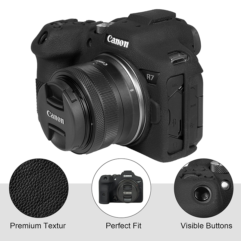 Easy Hood Camera Case for Canon EOS R7 Mirrorless Camera, Anti-Scratch Soft Silicone Rubber Case Protective Body Housing Protector Skin Cover