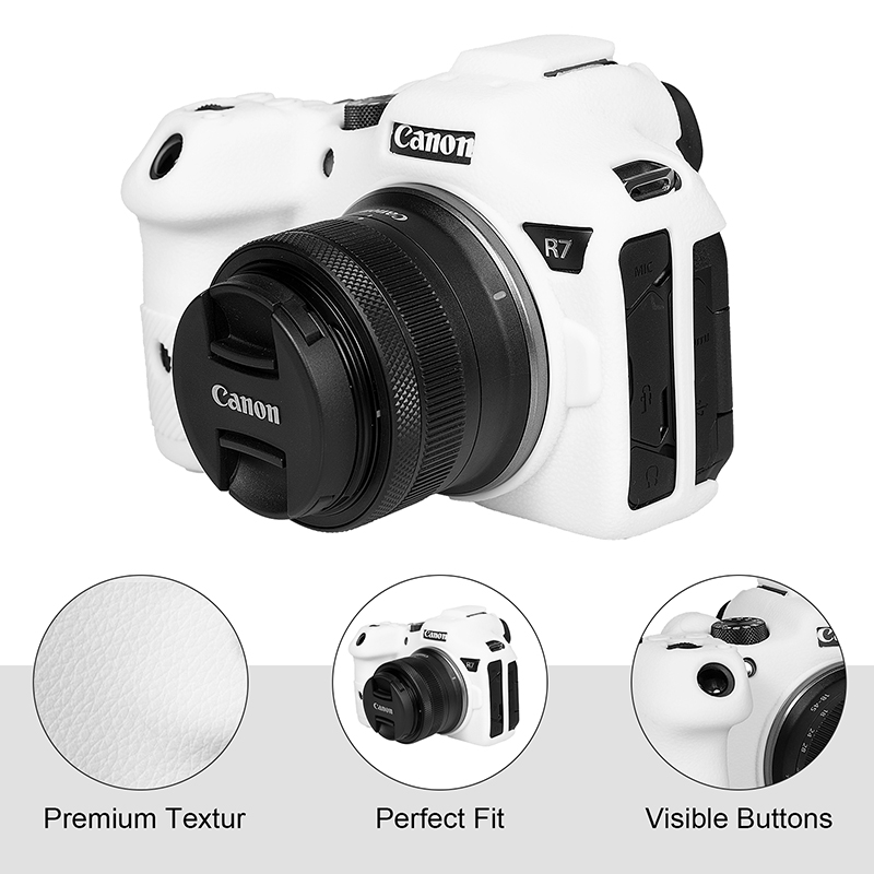 Easy Hood Camera Case for Canon EOS R7 Mirrorless Camera, Anti-Scratch Soft Silicone Rubber Case Protective Body Housing Protector Skin Cover