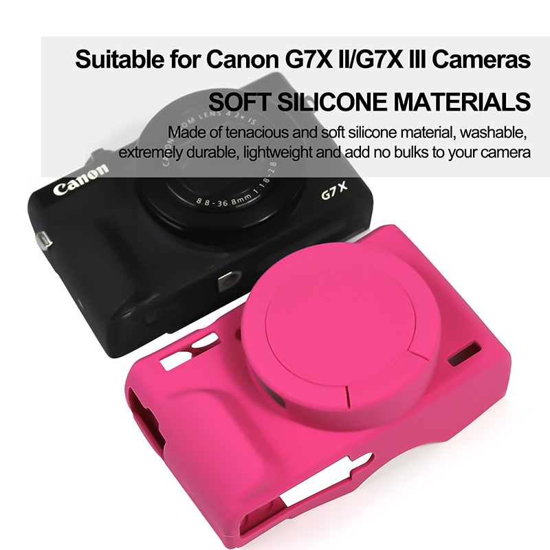 Easy Hood Camera Case for Canon G7 X Mark III Digital Camera, Soft Silicone Protective Skin with Removable Lens Cover for Canon Powershot G7X Mark III DSLR Camera 