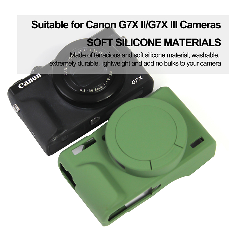 Easy Hood Camera Case for Canon G7 X Mark III Digital Camera, Soft Silicone Protective Skin with Removable Lens Cover for Canon Powershot G7X Mark III DSLR Camera 