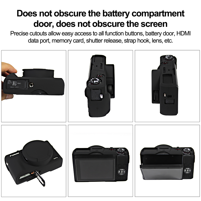 Easy Hood Camera Case for Canon G7 X Mark III Digital Camera, Soft Silicone Protective Skin with Removable Lens Cover for Canon Powershot G7X Mark III DSLR Camera 