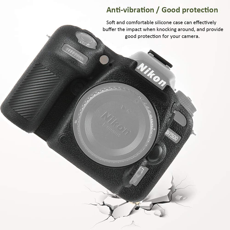 Easy Hood Camera Case for Nikon D7500 Digital Camera, Anti-Scratch Silicone Rubber Housing Case Soft Protective Cover Skin