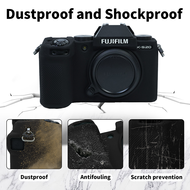 Easy Hood Case for Fujifilm X-S20 Fuji XS20 Digital Camera, Soft Silicone Camera Case Cover Anti-Scratch Slim Fit Body Skin Protector DSLR Camera Sleeve Protective Bag