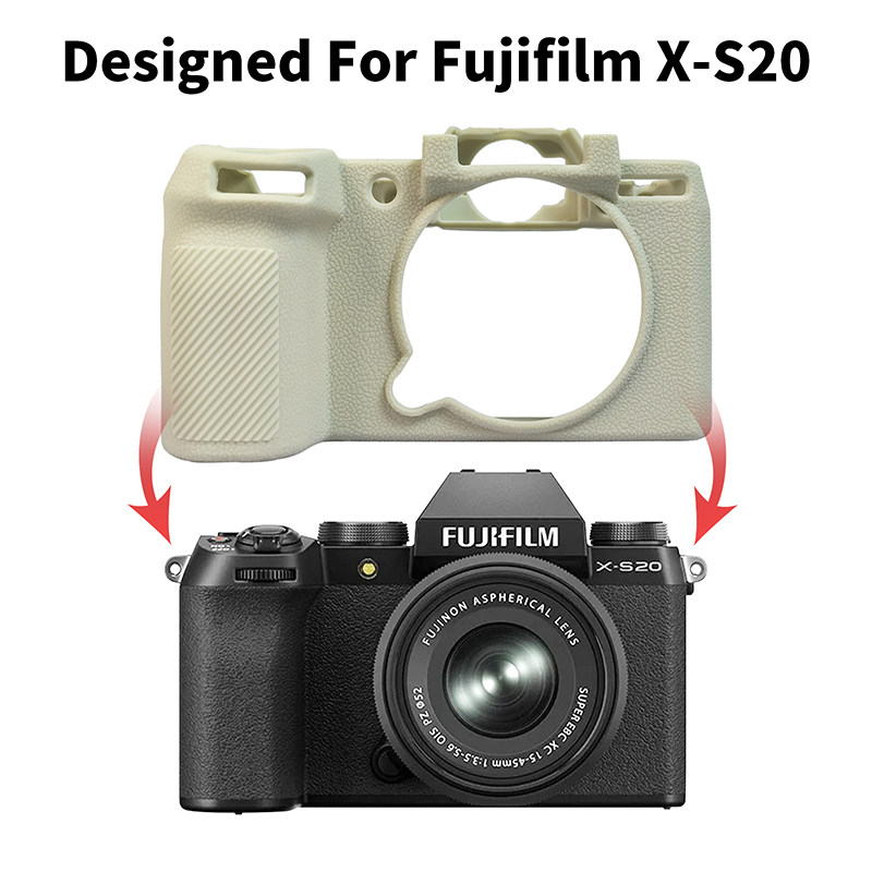 Easy Hood Case for Fujifilm X-S20 Fuji XS20 Digital Camera, Soft Silicone Camera Case Cover Anti-Scratch Slim Fit Body Skin Protector DSLR Camera Sleeve Protective Bag