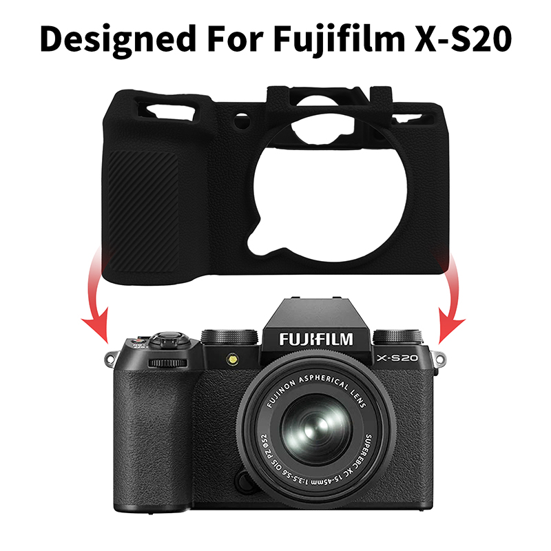 Easy Hood Case for Fujifilm X-S20 Fuji XS20 Digital Camera, Soft Silicone Camera Case Cover Anti-Scratch Slim Fit Body Skin Protector DSLR Camera Sleeve Protective Bag