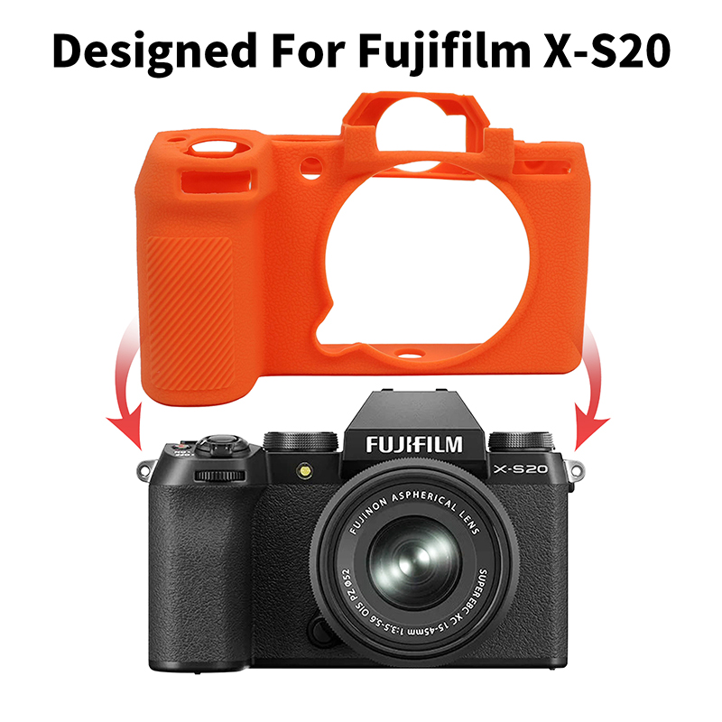 Easy Hood Case for Fujifilm X-S20 Fuji XS20 Digital Camera, Soft Silicone Camera Case Cover Anti-Scratch Slim Fit Body Skin Protector DSLR Camera Sleeve Protective Bag